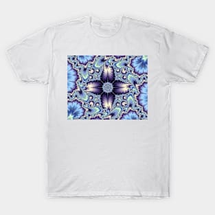 Purple and Blue Flower Fractal T-Shirt